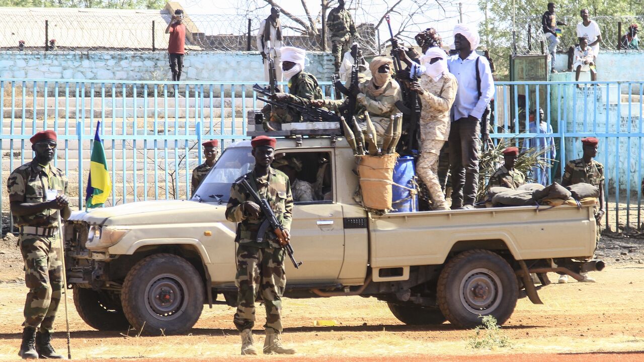 Fighters of the Sudan Liberation Movement, a Sudanese rebel group active in Sudan's Darfur State.