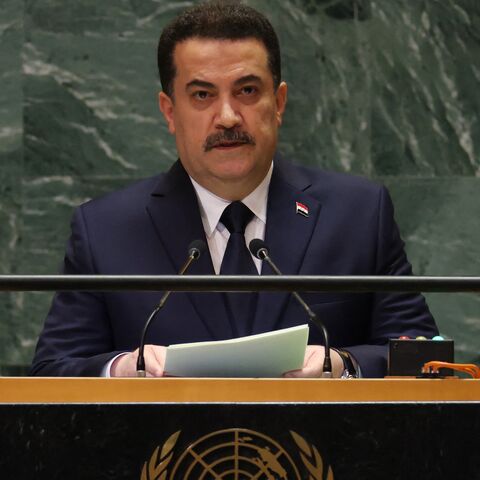 Iraqi Prime Minister Mohammed Shia al-Sudani speaks during the 79th Session of the United Nations General Assembly at the United Nations headquarters in New York City on September 26, 2024.