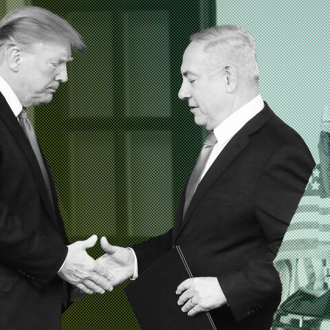 U.S. President Donald Trump and Israel's Prime Minister Benjamin Netanyahu shake hands as Netanyahu departs the White House from the West Wing in Washington, U.S. March 25, 2019. REUTERS/Leah Millis - RC12B9AA4CE0